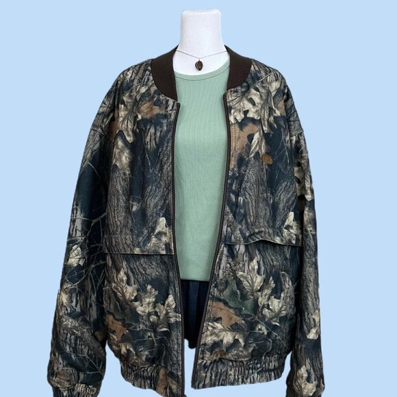vintage camo hunting skate grunge fleece zip up jacket - Picture 1 of 8